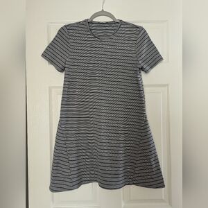 Zara Black and Gray Mini Dress Casual Crew Neck